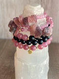 Scorpio Woman Onyx & Cherry Quartz Beaded Bracelet