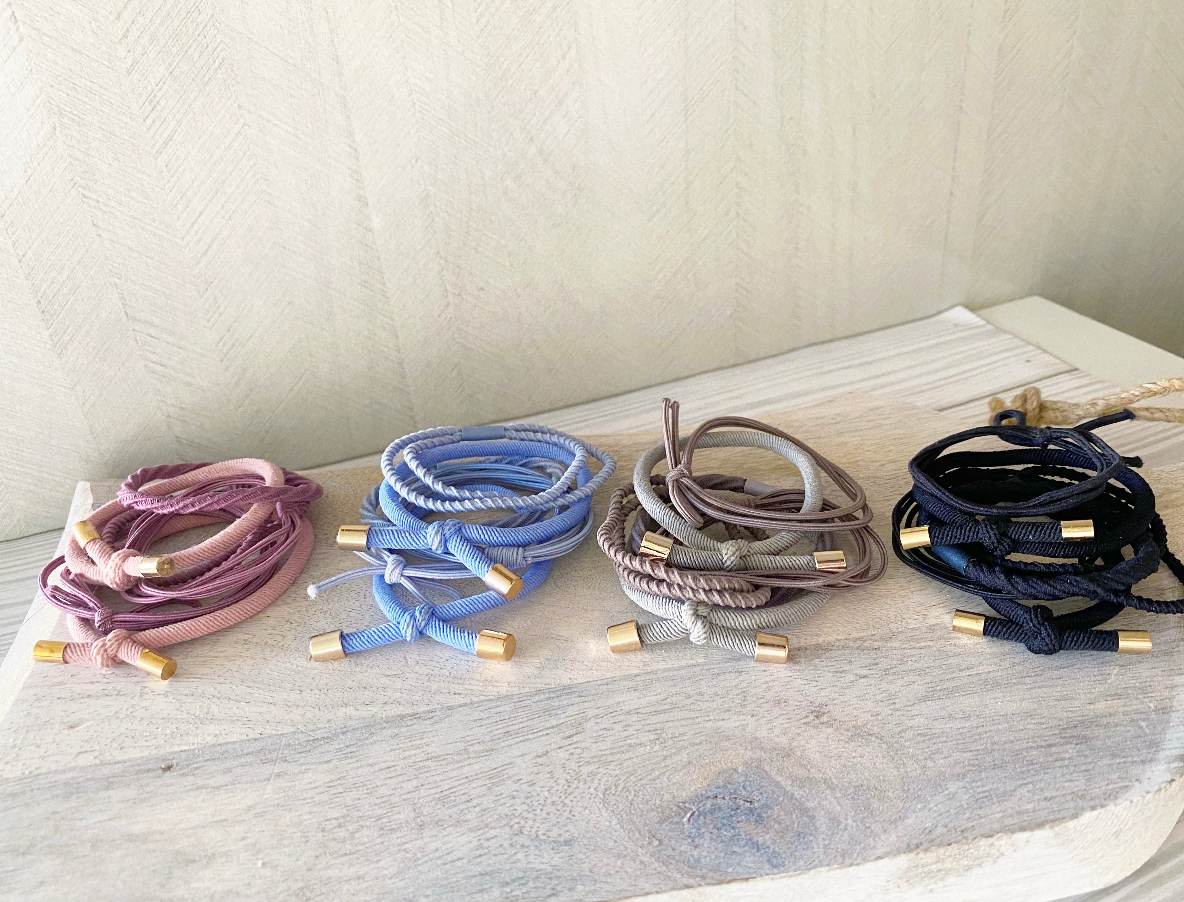 Black Hair Tie Stack