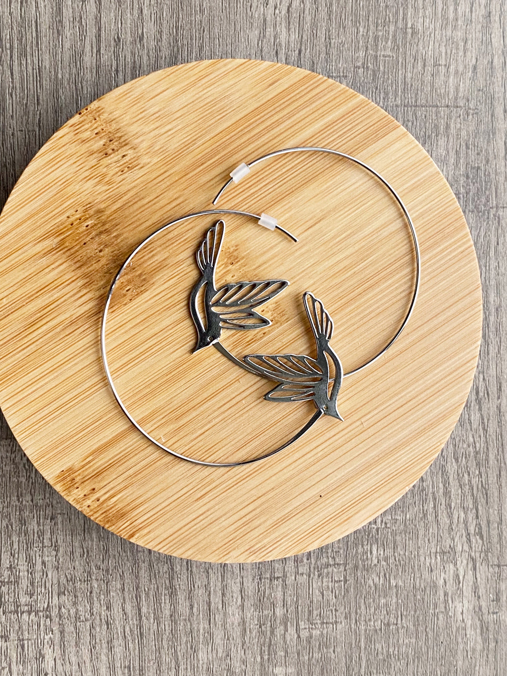 Hummingbird Hoop Earrings