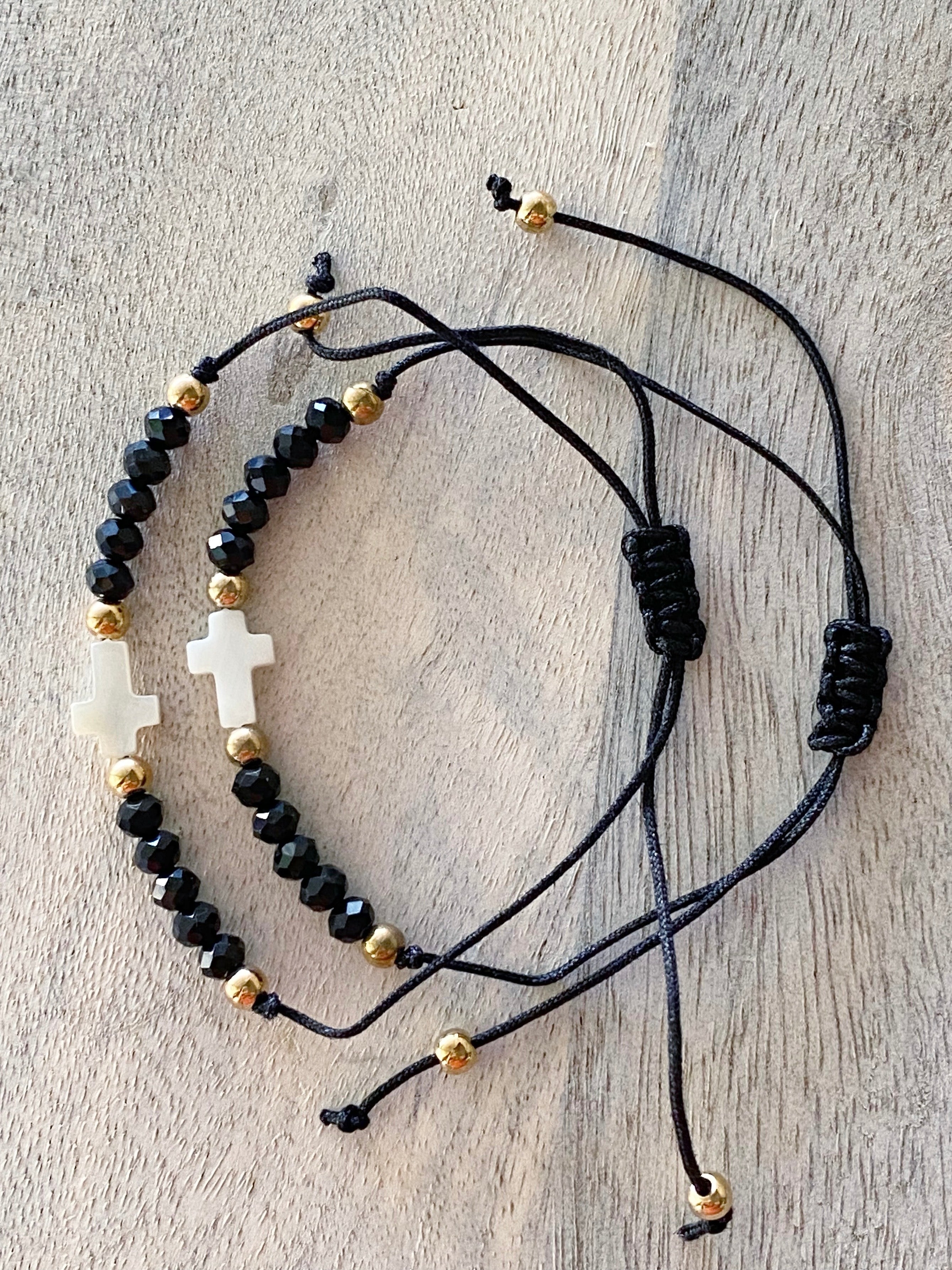Cross String Bracelet (Black)