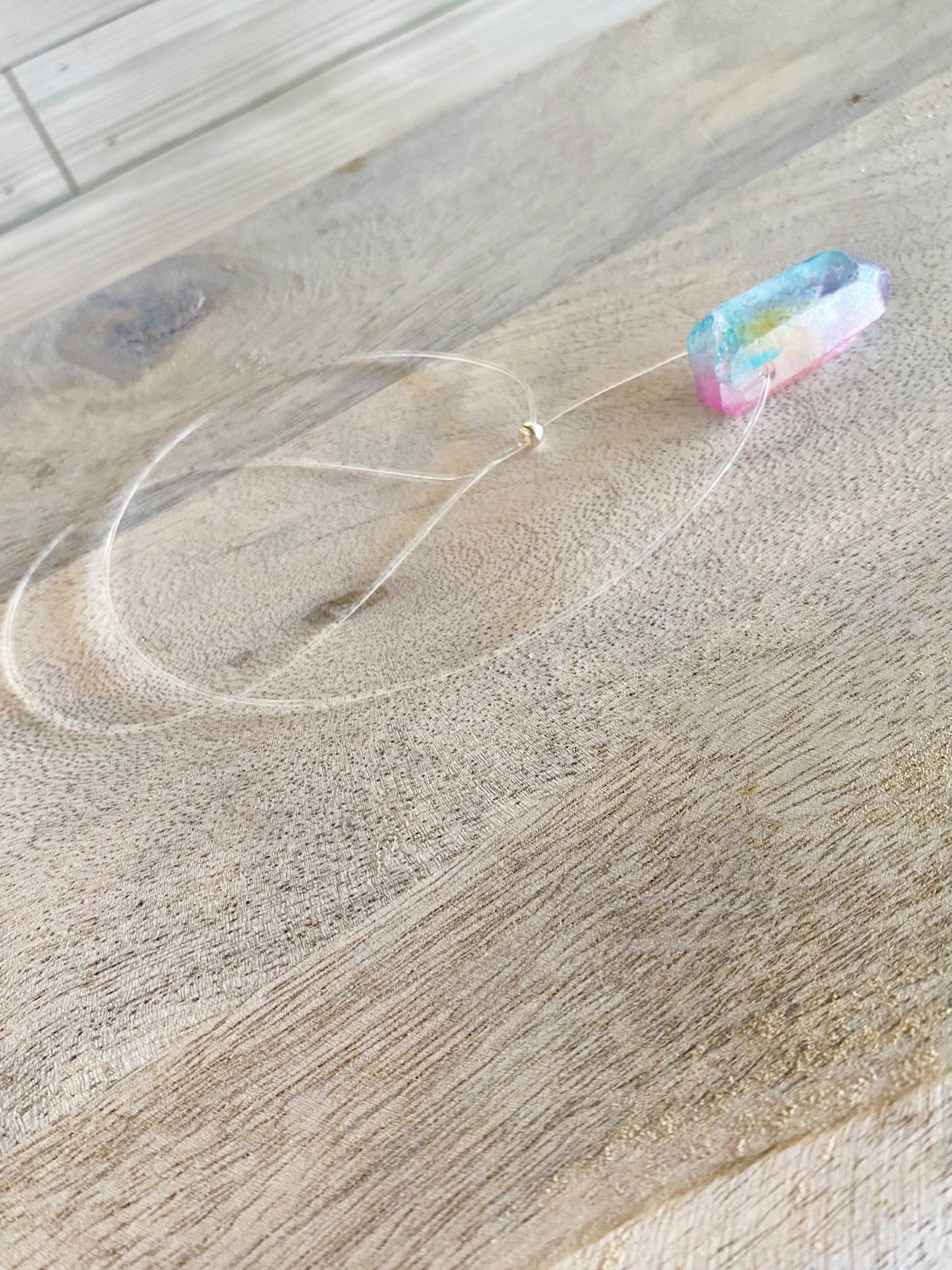 The Gigi Quartz Necklace-Blue & Pink