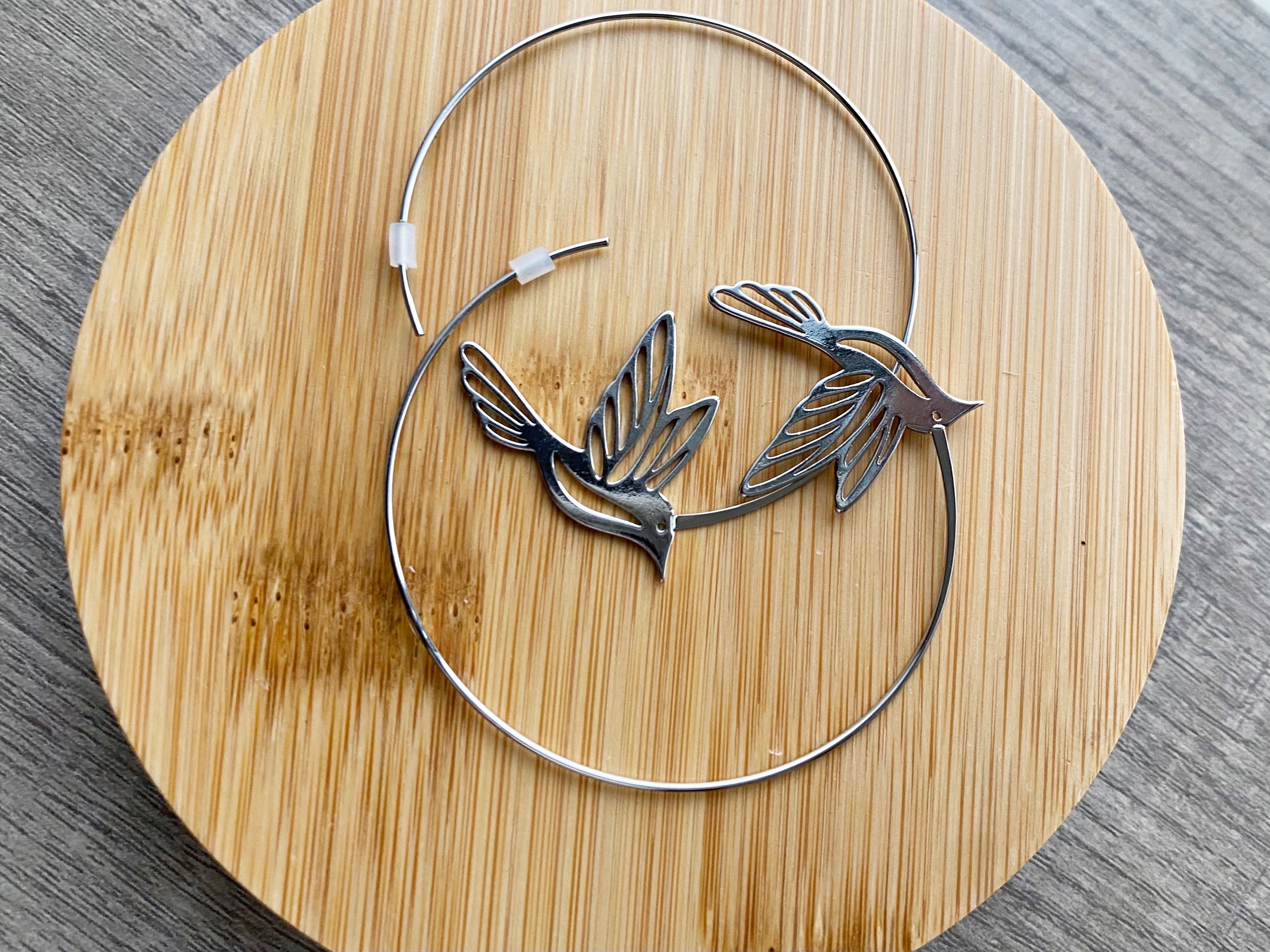 Hummingbird Hoop Earrings