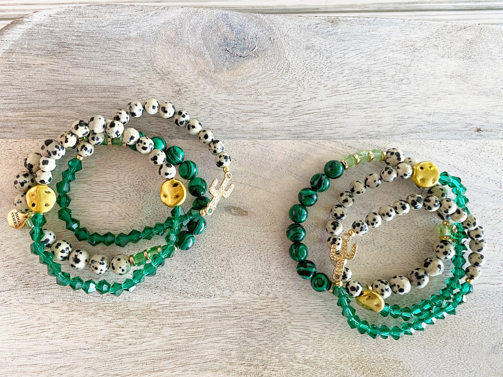 Desert Gem Beaded Bracelet Stack