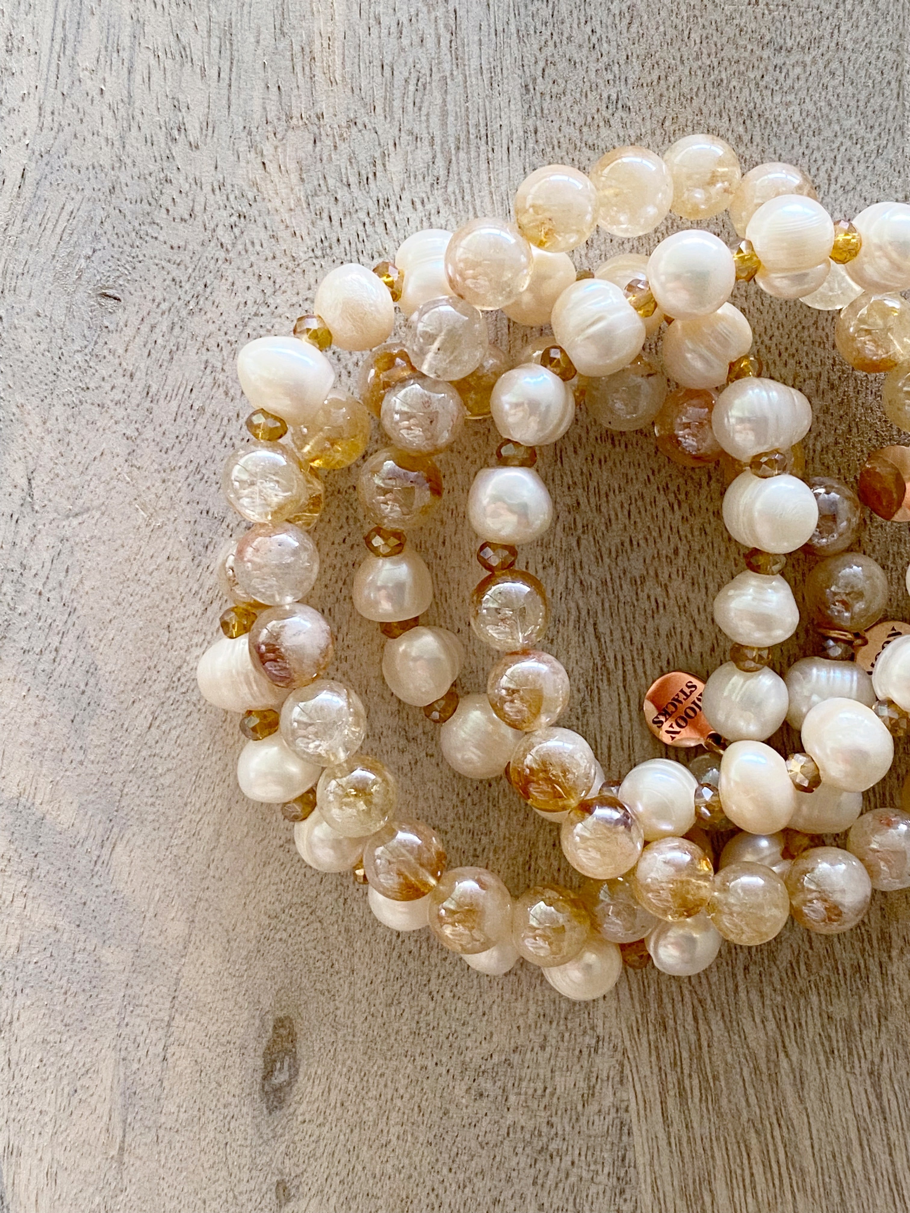 Bliss Citrine & Pearls Single Bracelet