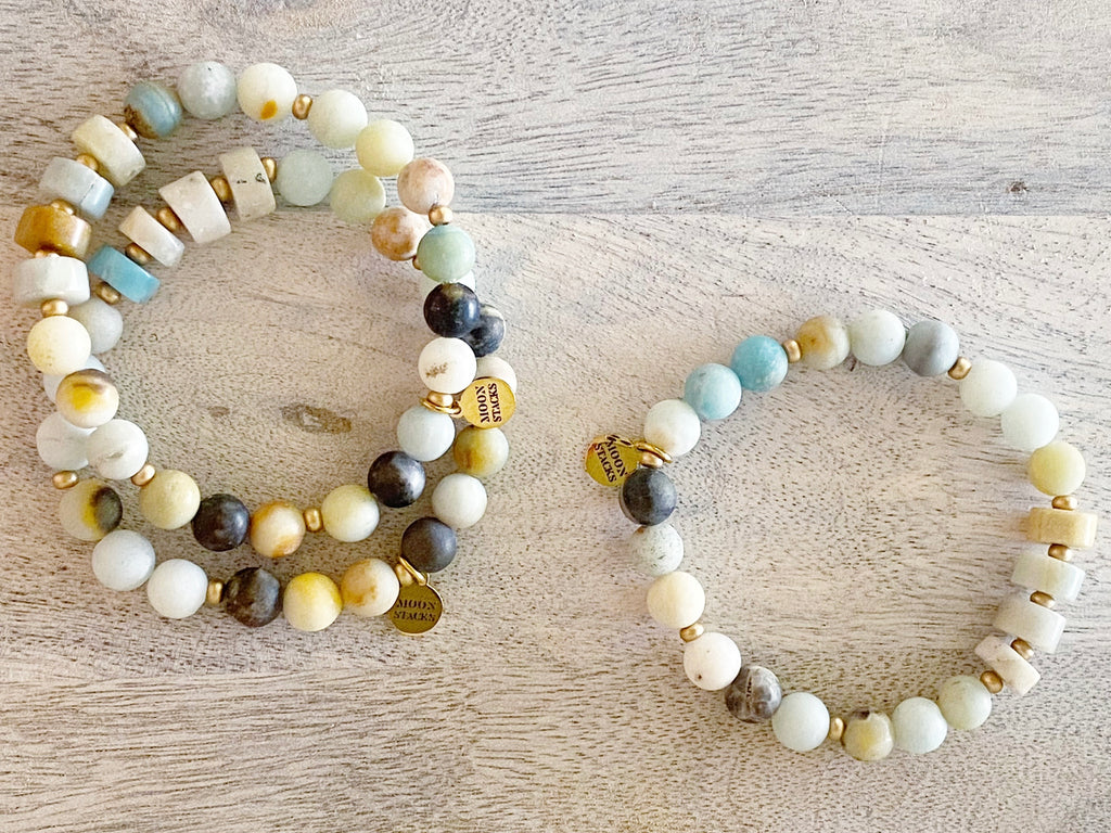 Italia Amazonite Single Beaded Bracelet