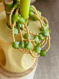 Green Clover Dainty Bead Bracelet