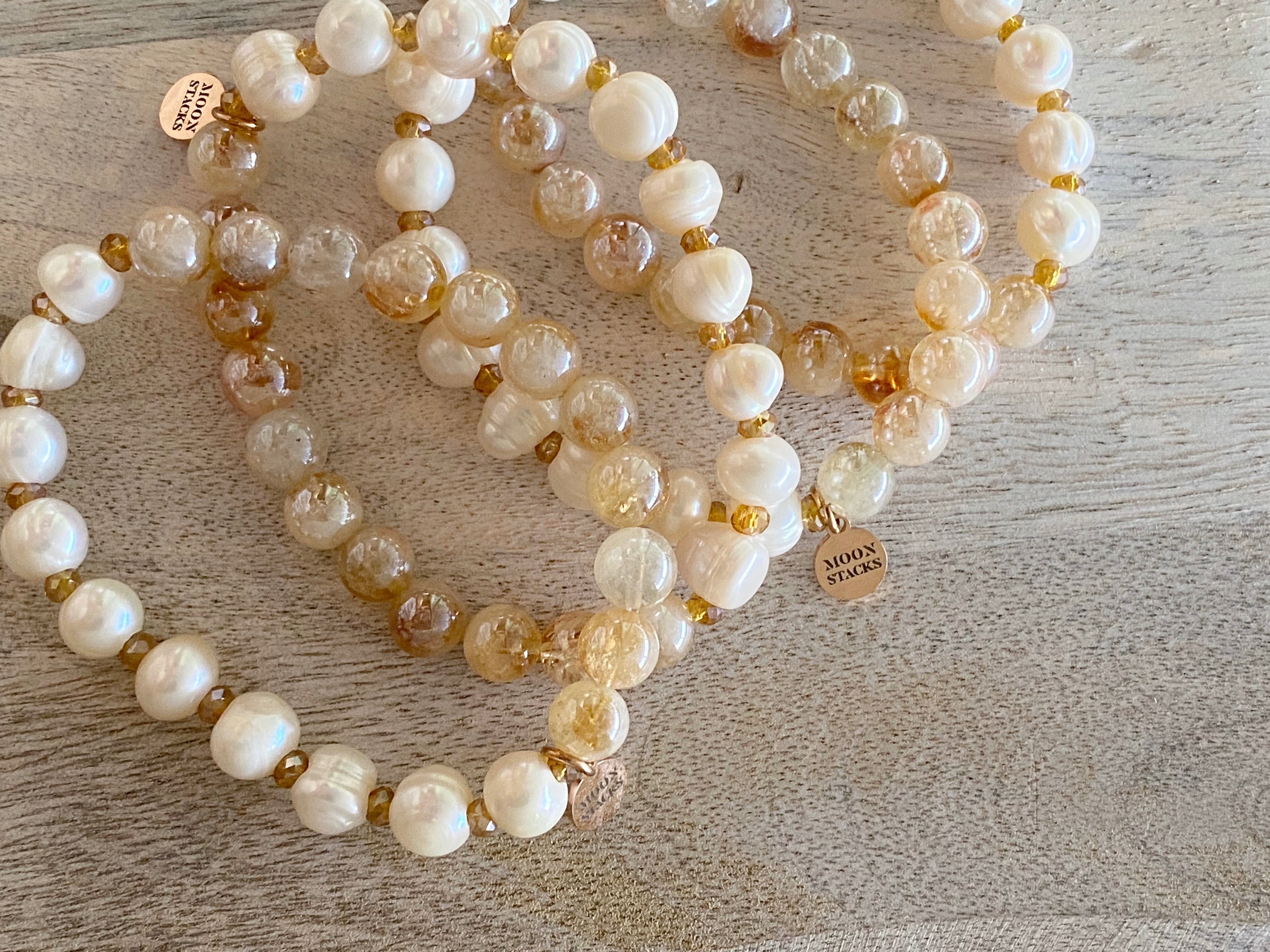 Bliss Citrine & Pearls Single Bracelet