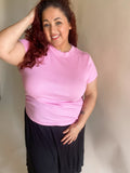 Lolita Ribbed Fabric Top Pink
