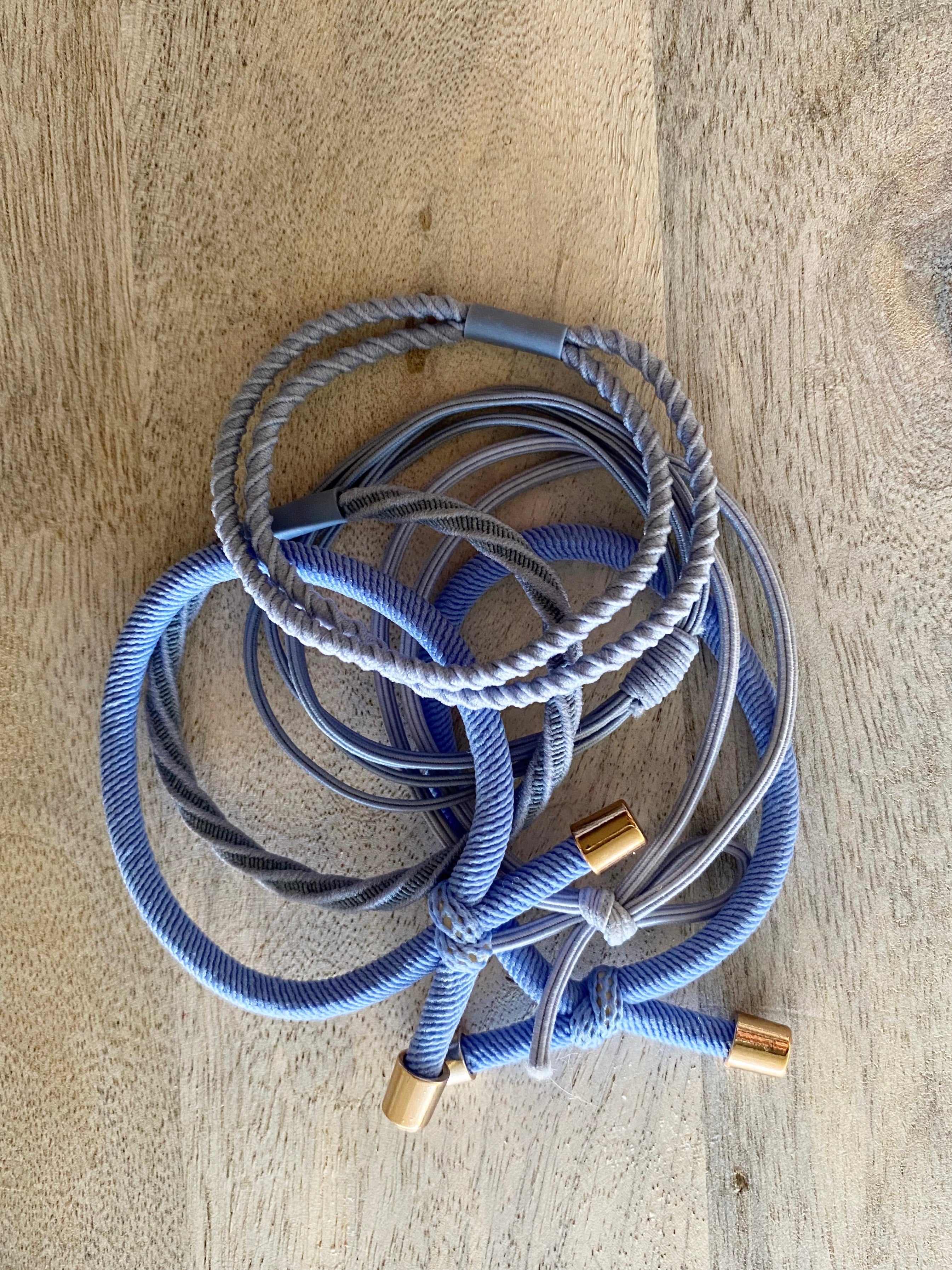 Blue Hair Tie Stack
