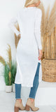 Free Falling Long Cardigan White