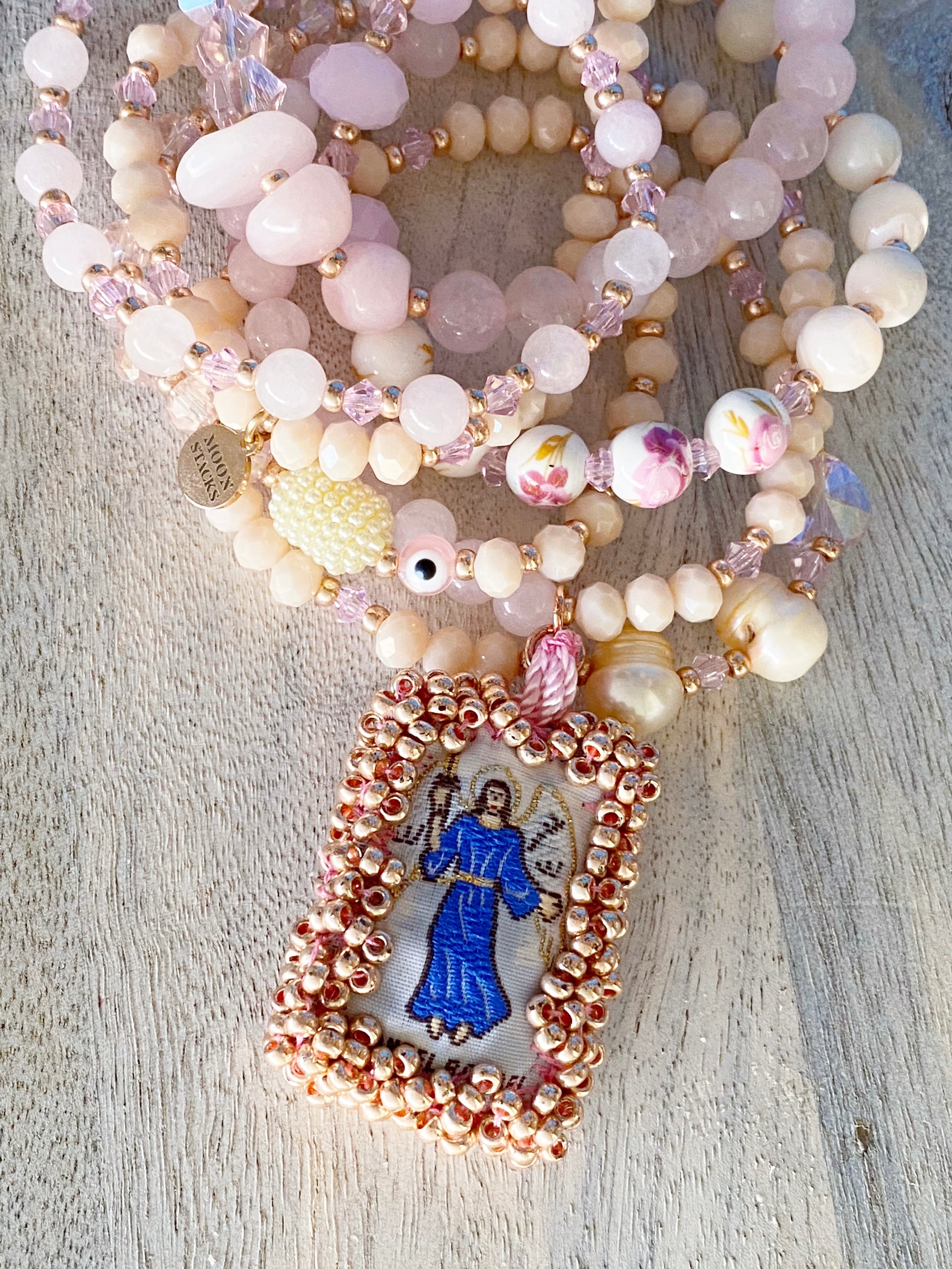 Archangel Raphael Escapulario Bracelet Stack