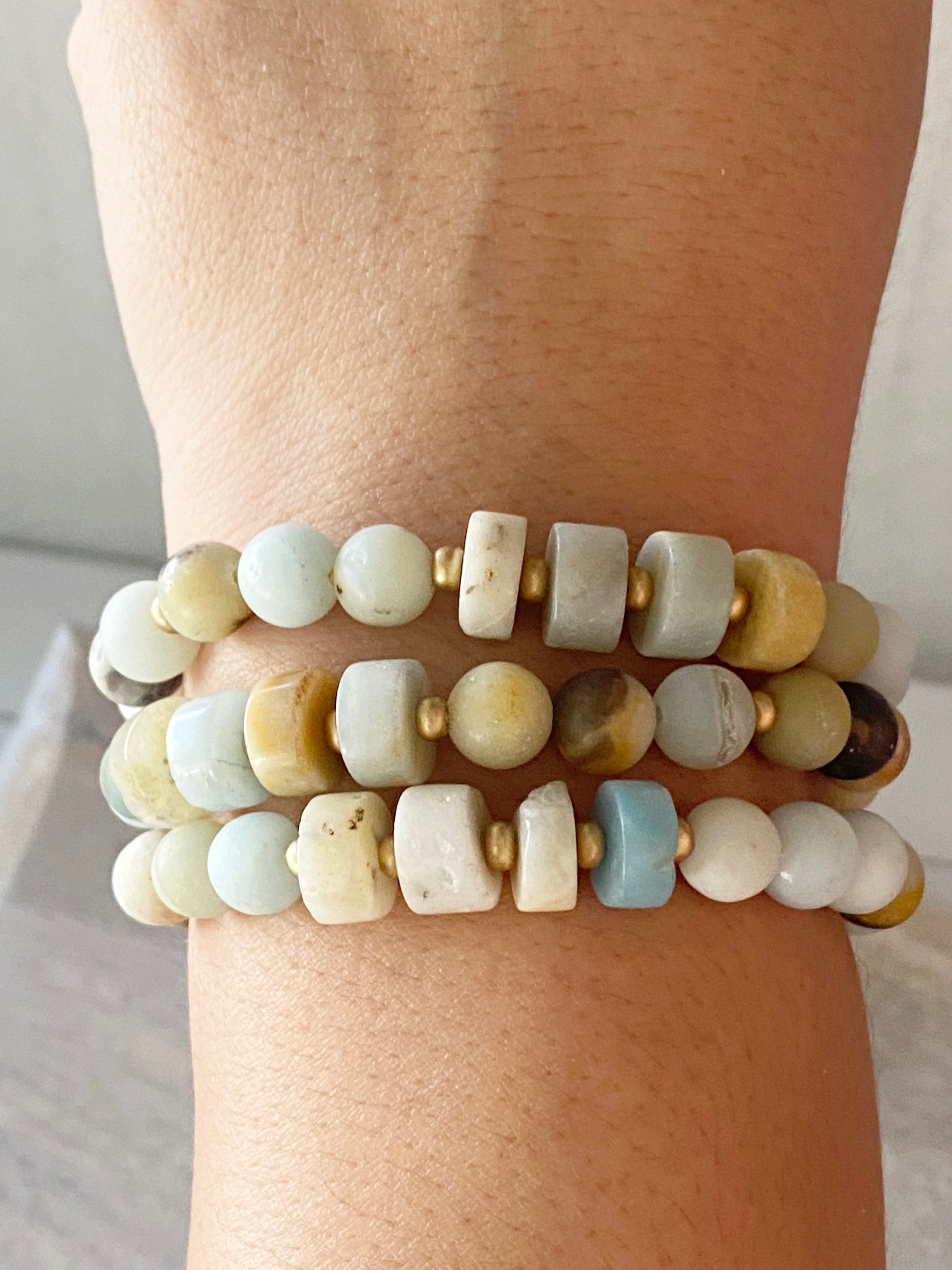 Italia Amazonite Single Beaded Bracelet