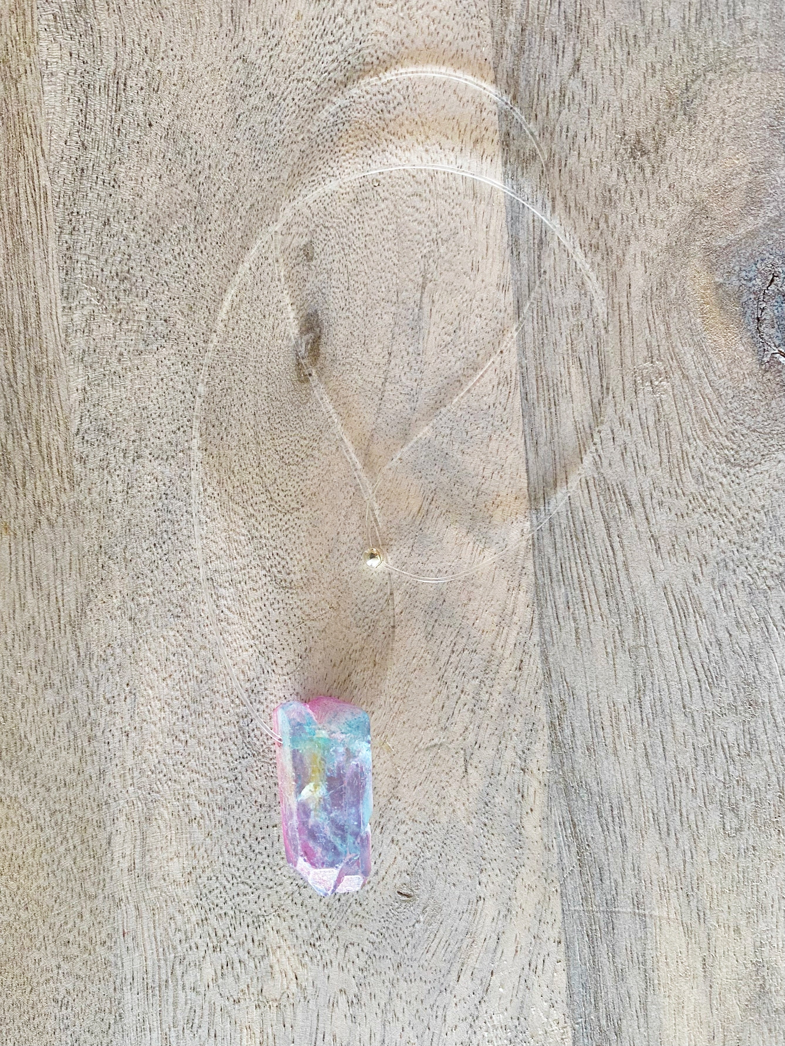 The Gigi Quartz Necklace-Blue & Pink