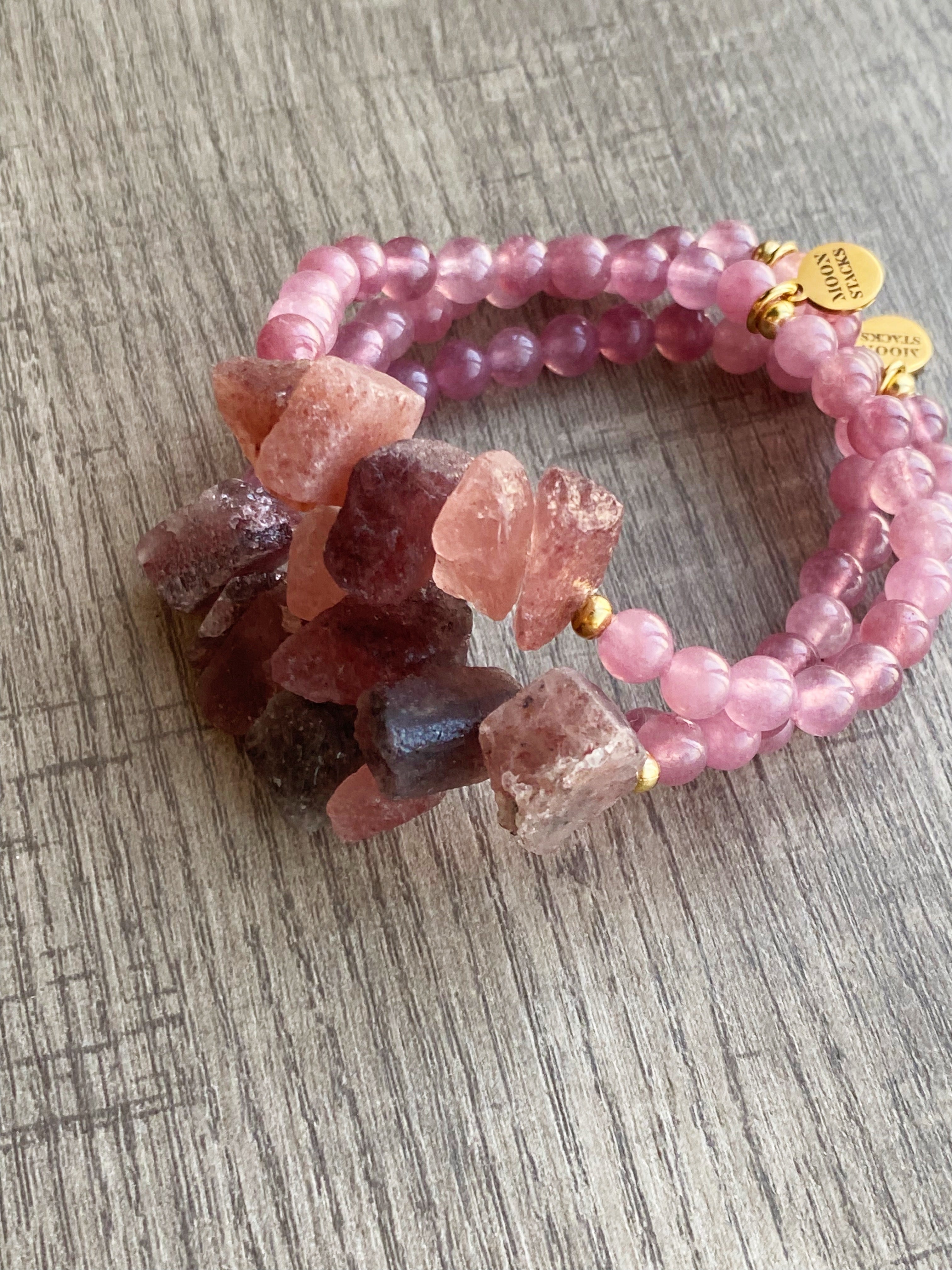 Cherry Quartz Beaded Bracelet
