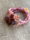 Scorpio Woman Onyx & Cherry Quartz Beaded Bracelet