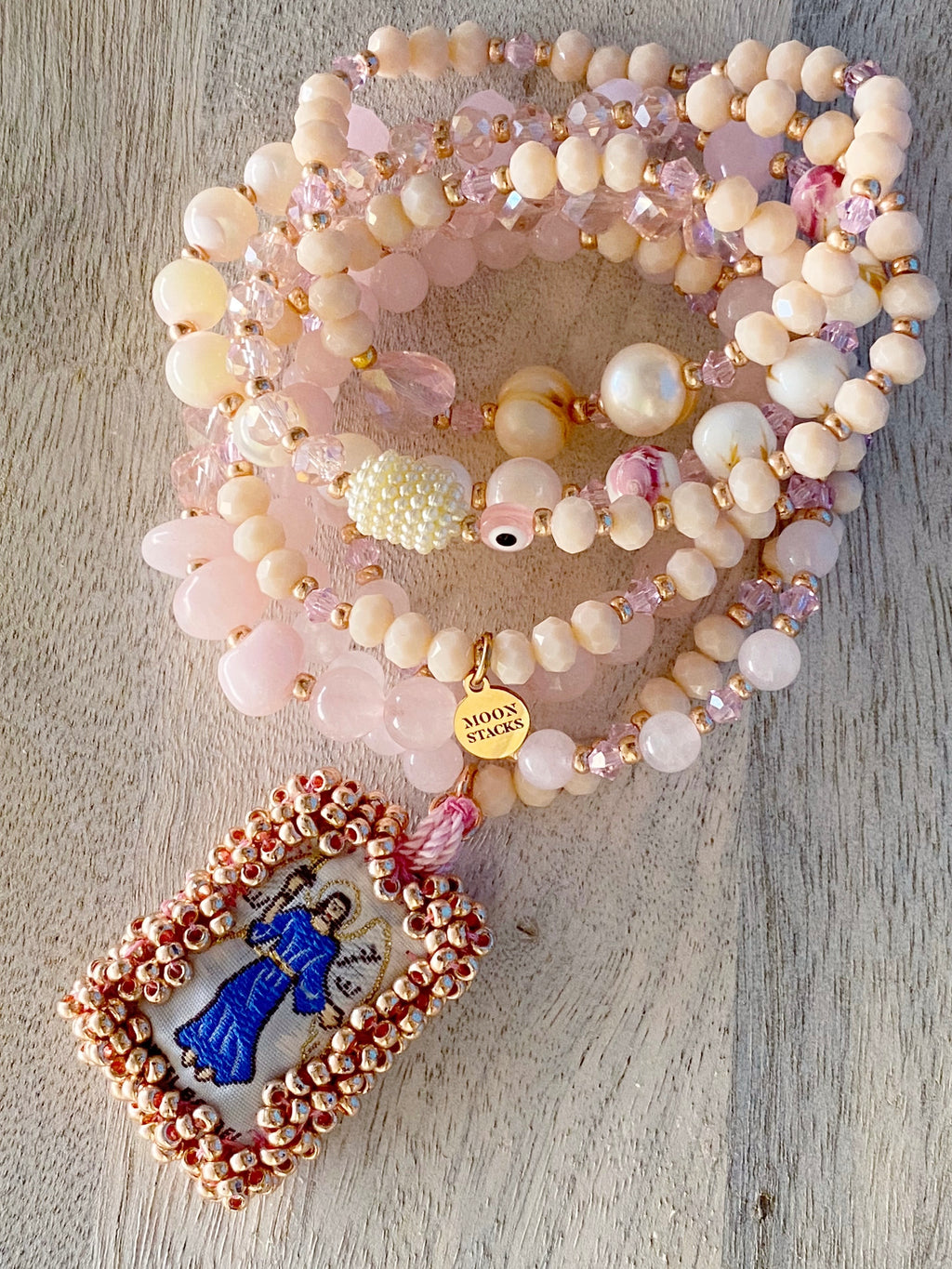 Archangel Raphael Escapulario Bracelet Stack