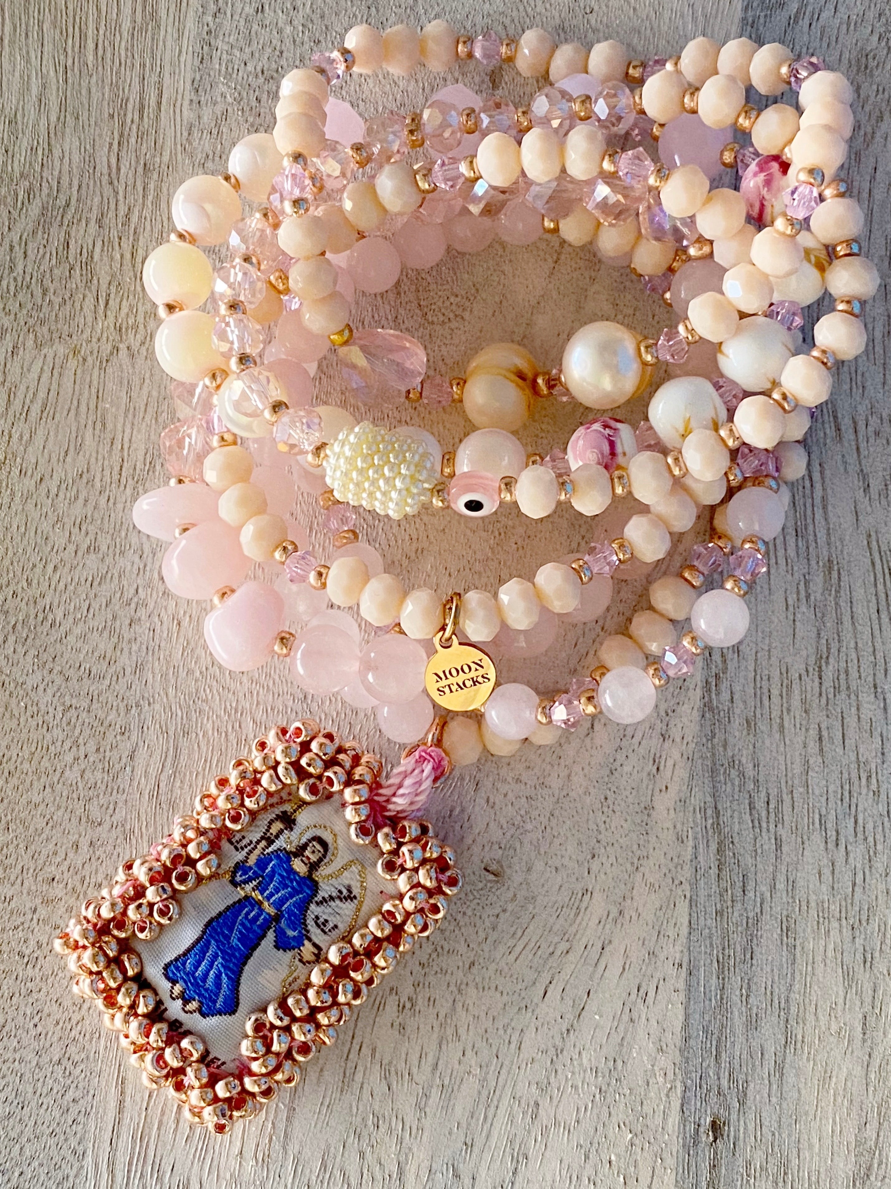 Archangel Raphael Escapulario Bracelet Stack