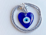 Protection Heart Evil Eye Necklace