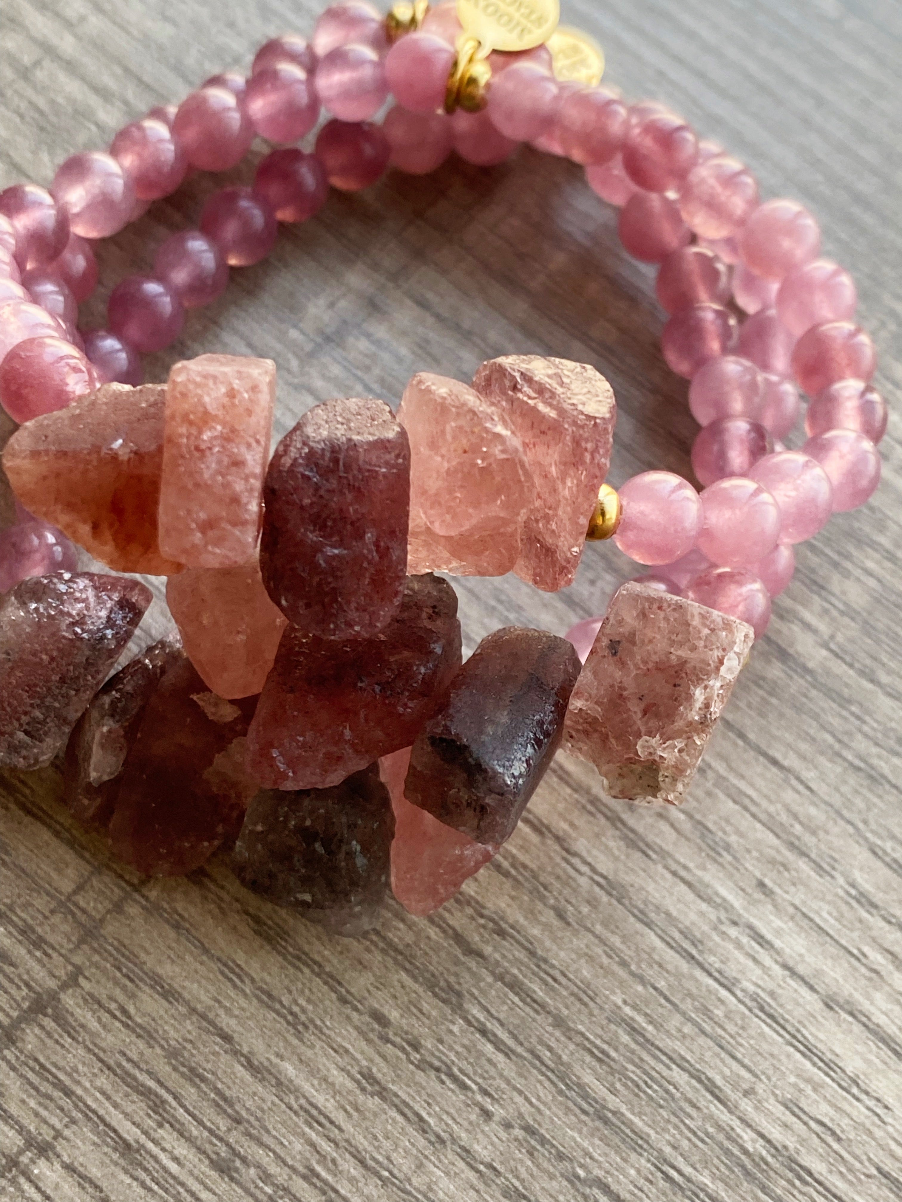 Cherry Quartz Beaded Bracelet