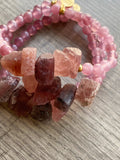 Scorpio Woman Onyx & Cherry Quartz Beaded Bracelet