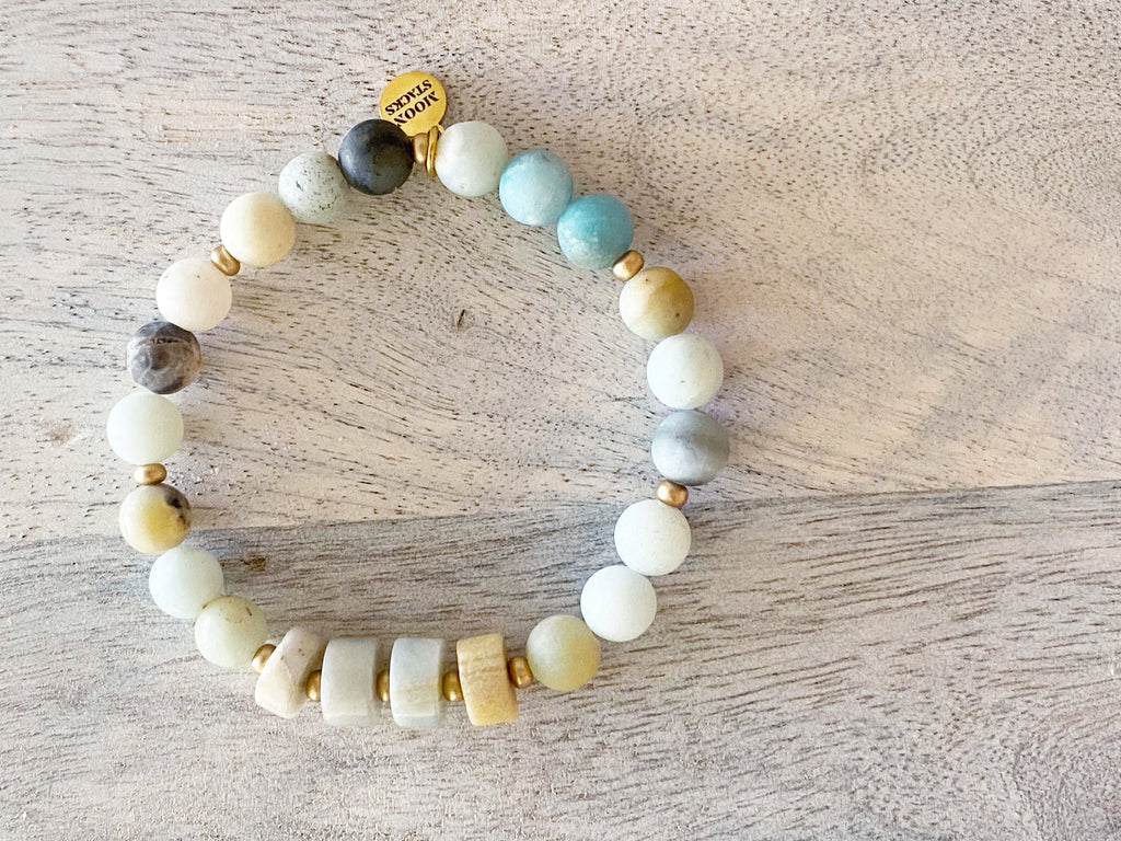 Italia Amazonite Single Beaded Bracelet