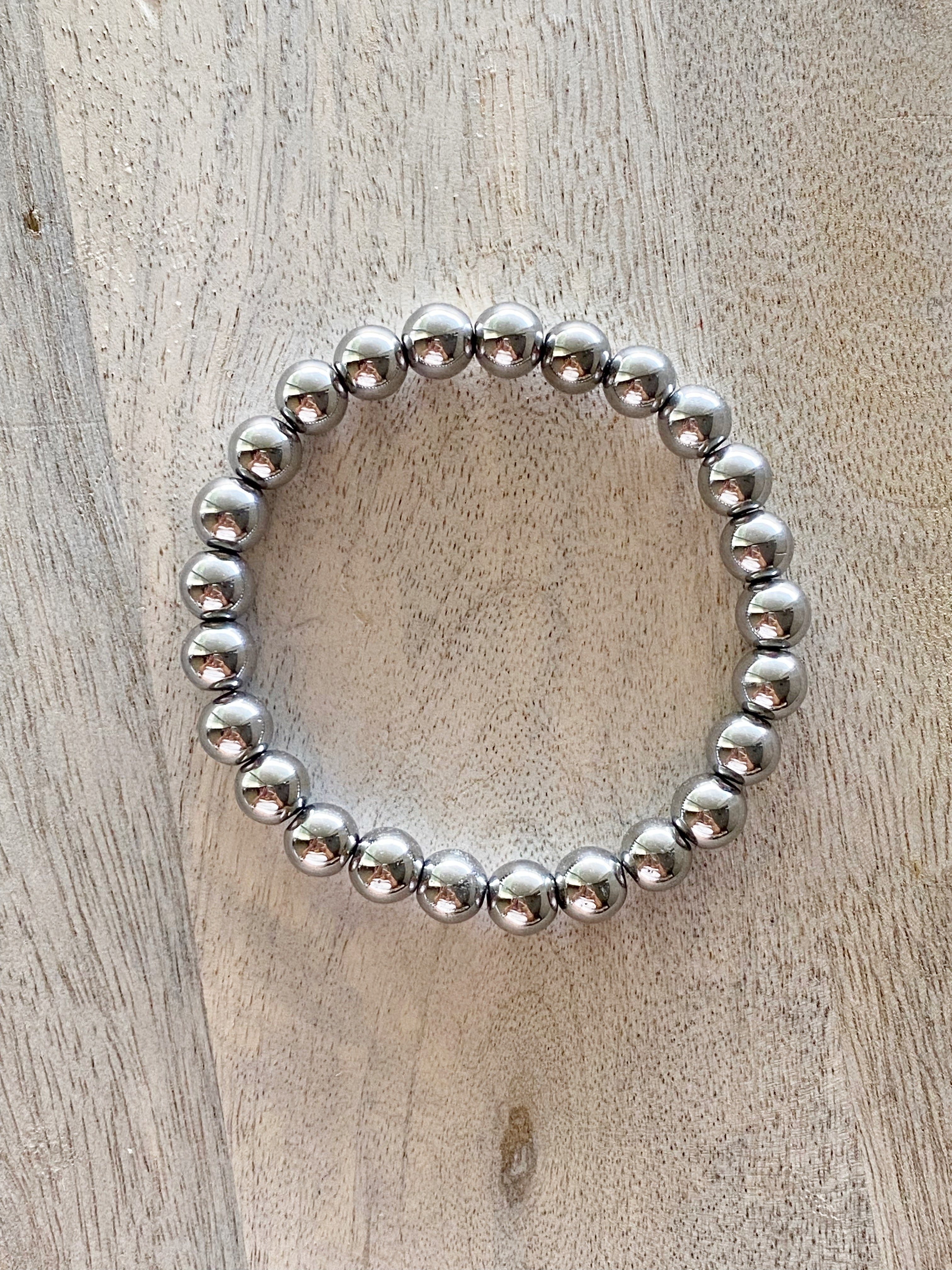 Hematite Single Beaded Bracelet