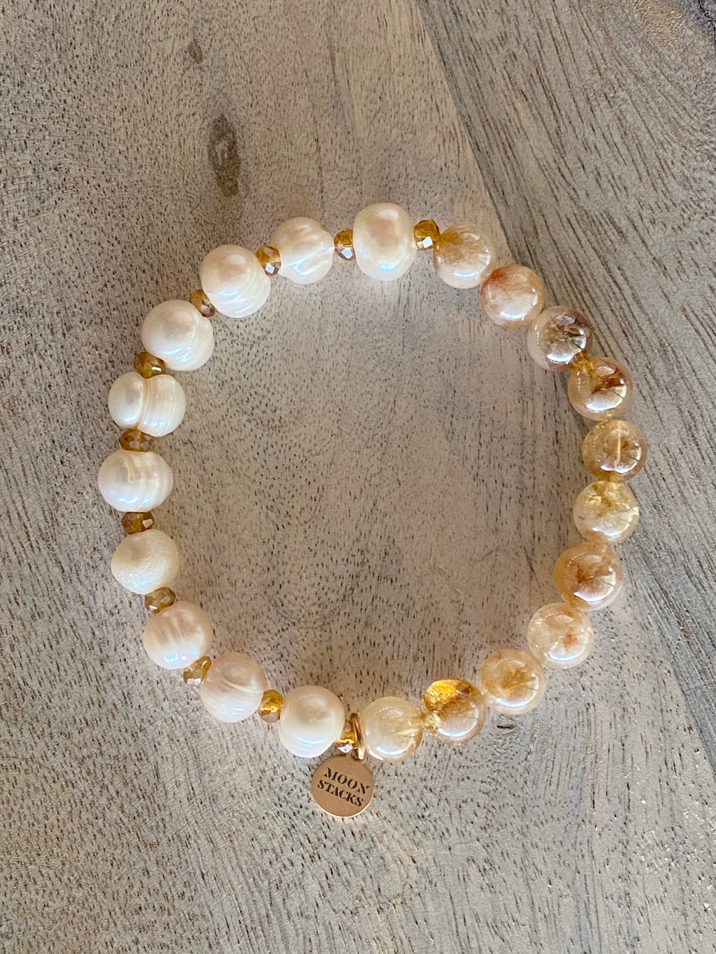 Bliss Citrine & Pearls Single Bracelet