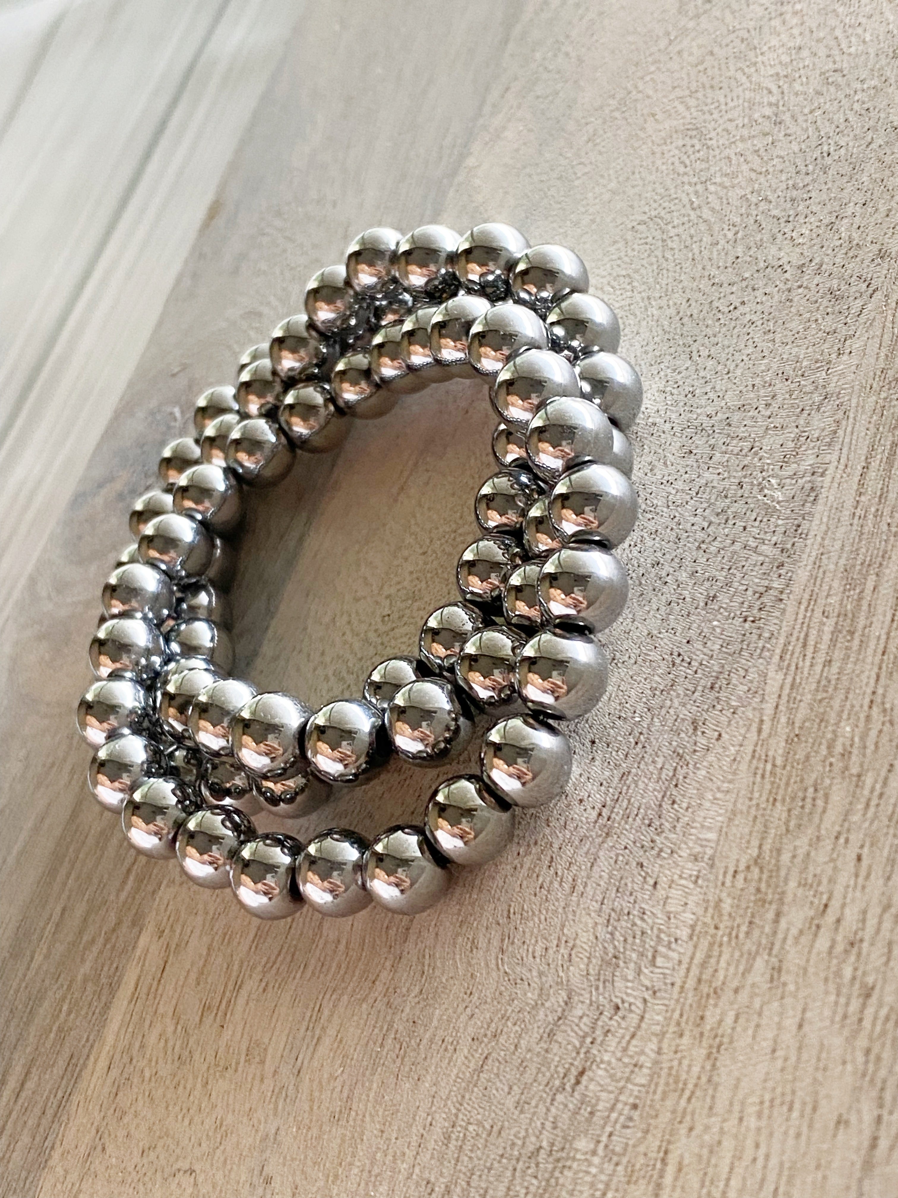 Hematite Single Beaded Bracelet