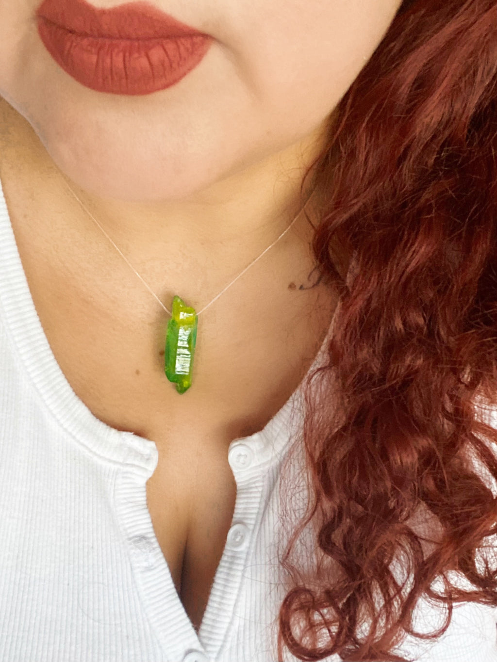 The Gigi Quartz Necklace-Green