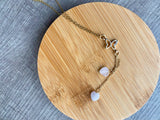 Butterfly Kisses Rose Quartz Lariat Necklace