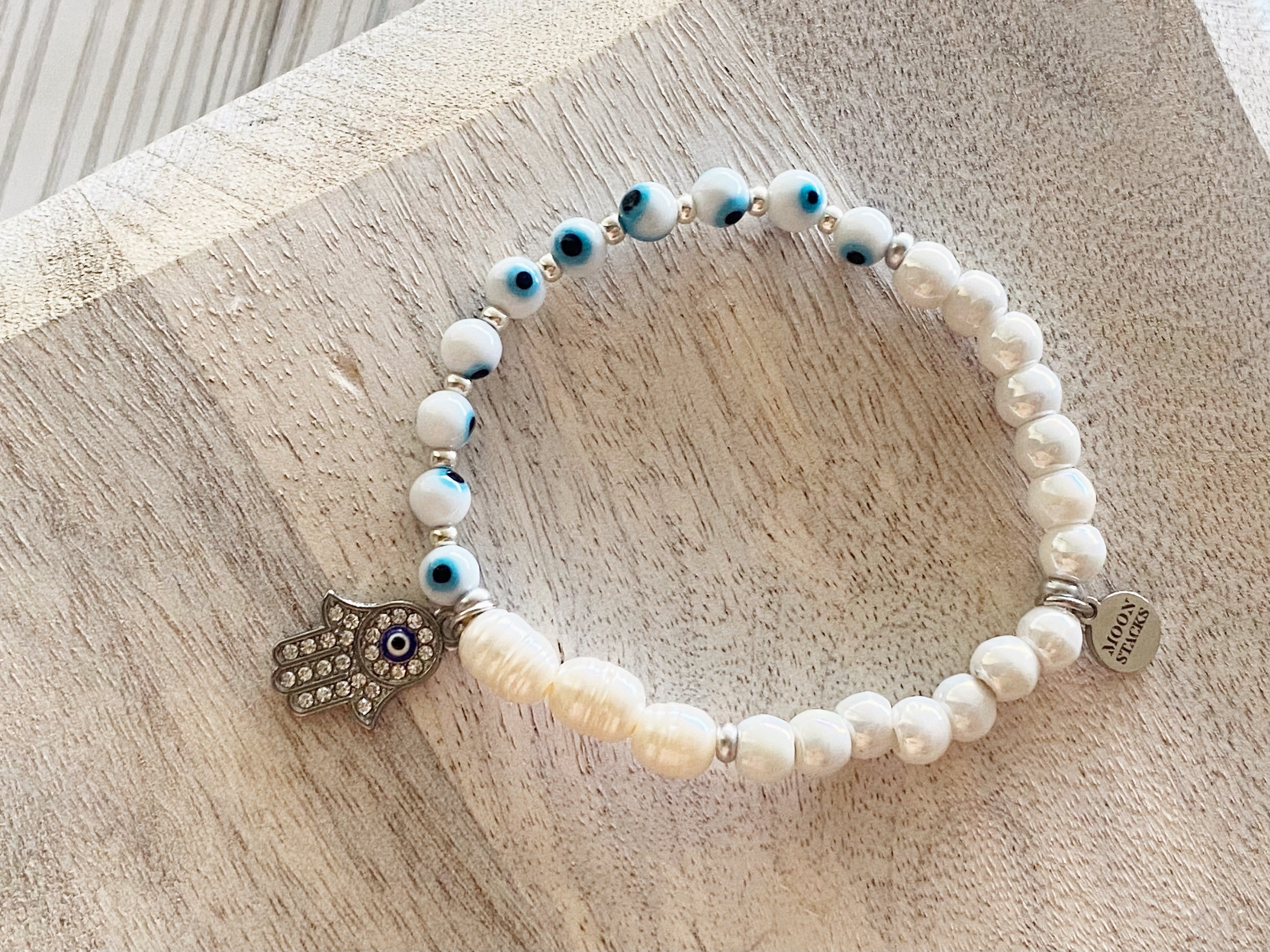 White Evil Eye Protection Bracelet
