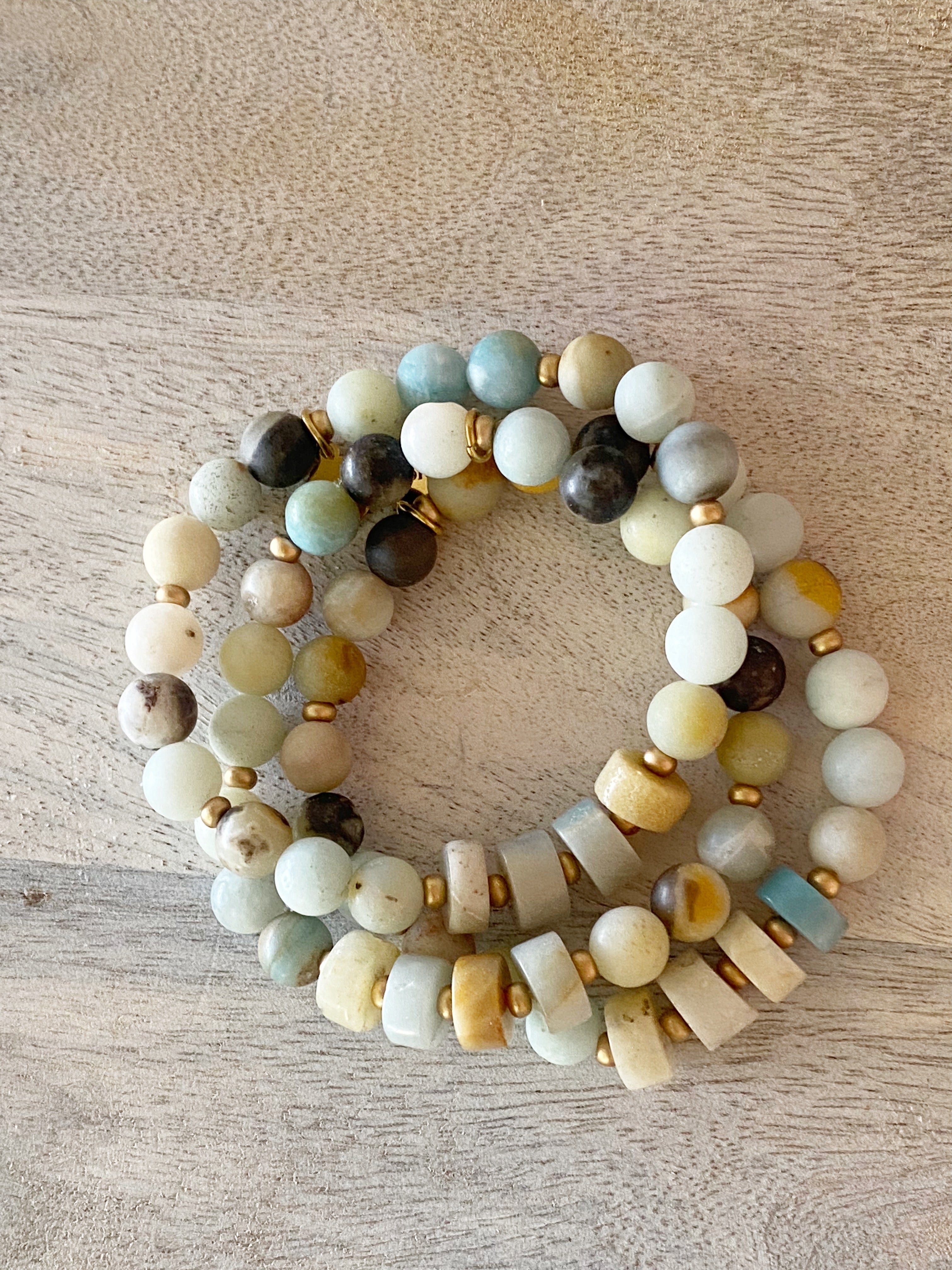 Italia Amazonite Single Beaded Bracelet