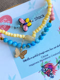 Annabella Butterfly Beaded Bracelet Stack