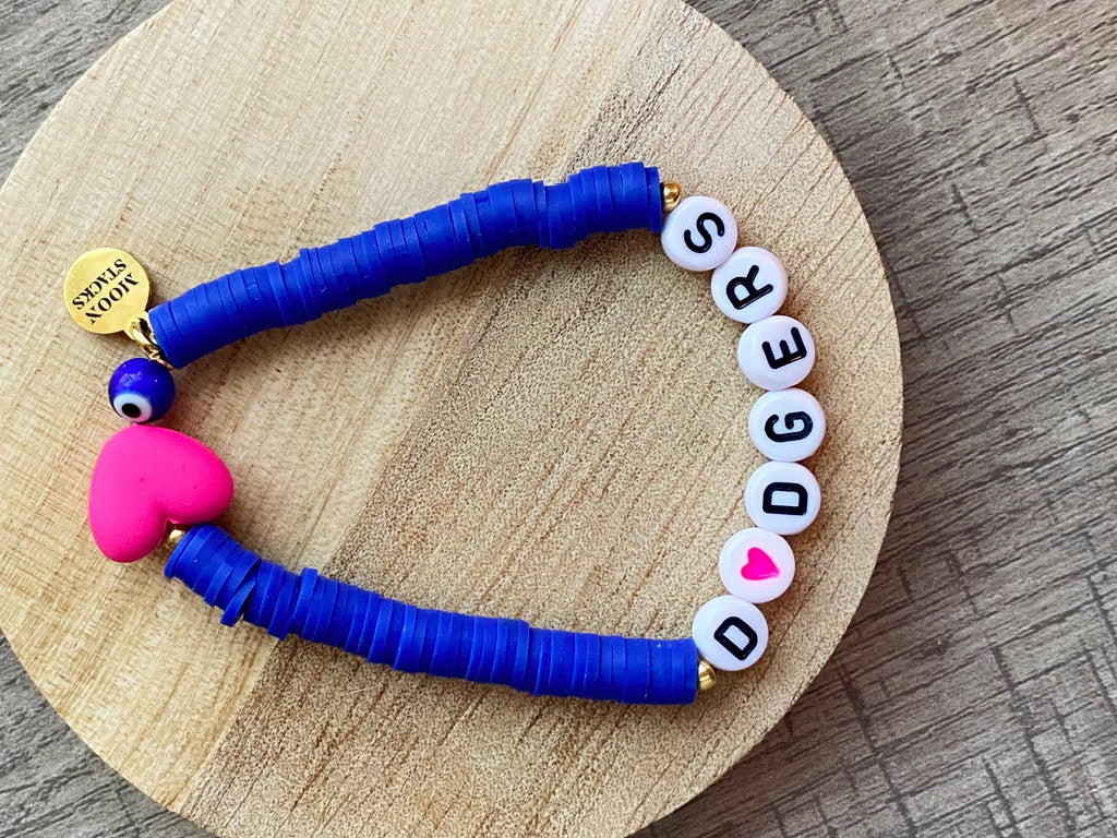 Dodgers Inspired Beaded Bracelet