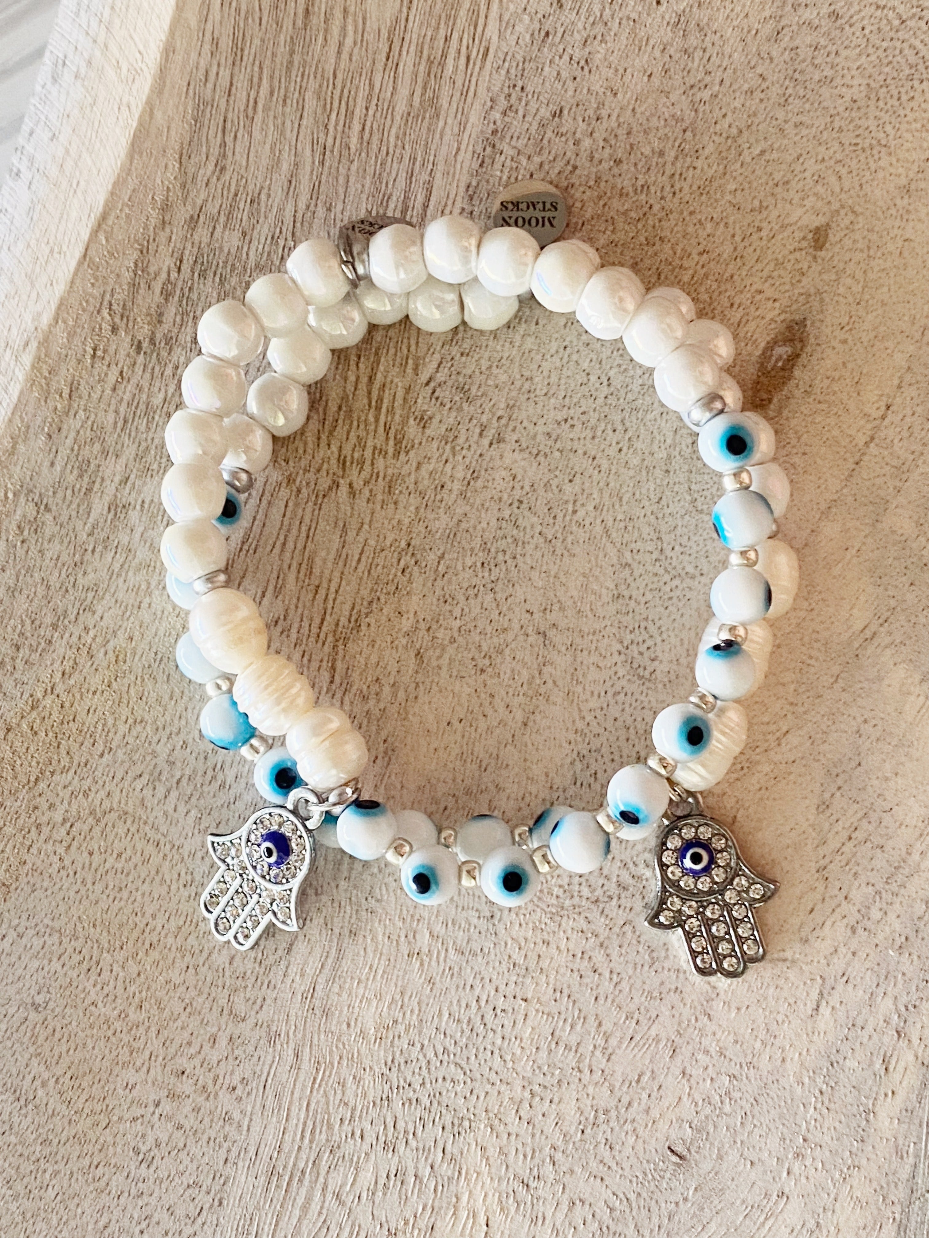 White Evil Eye Protection Bracelet