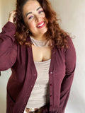 Free Falling Long Cardigan Wine