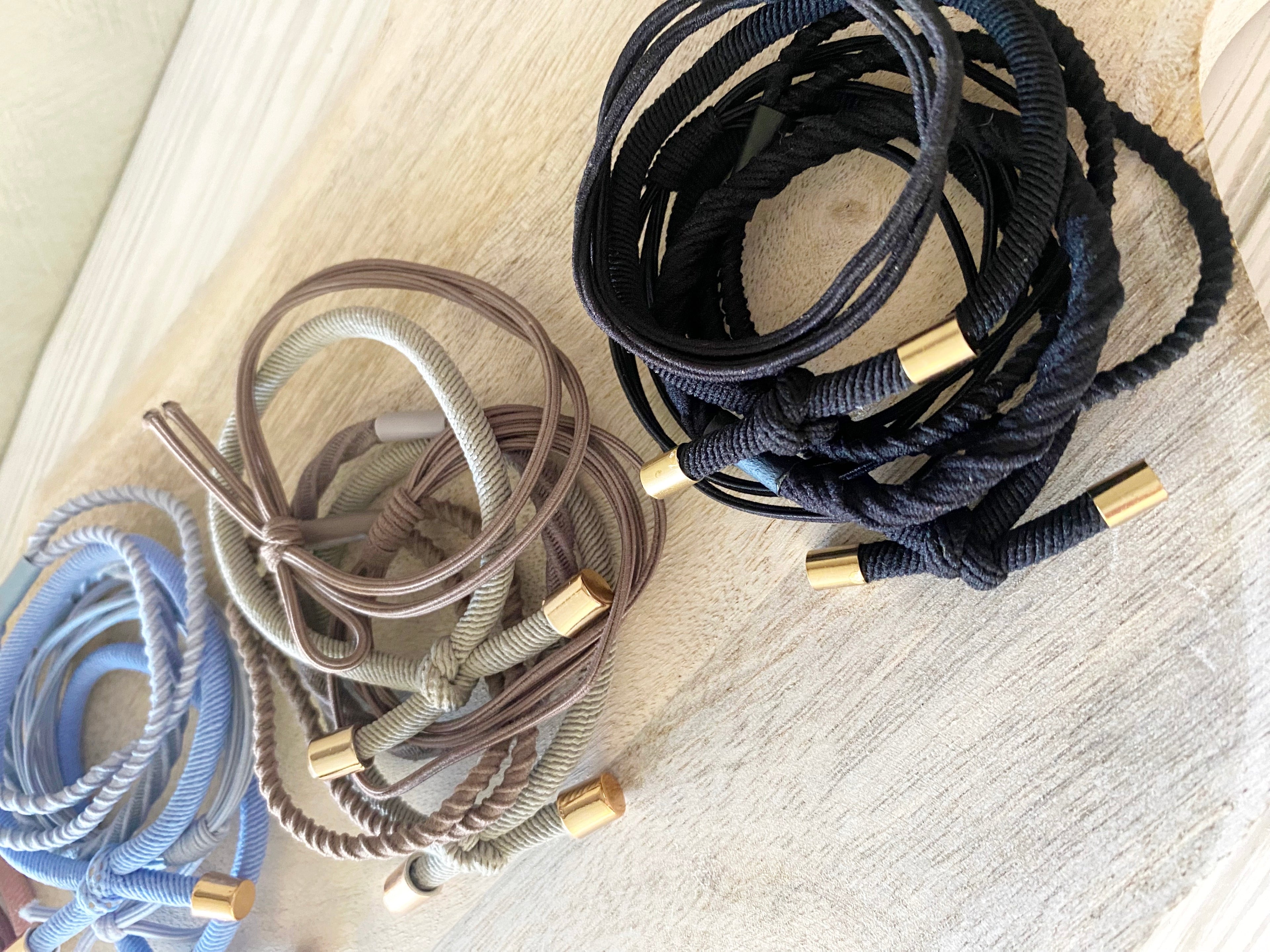 Black Hair Tie Stack