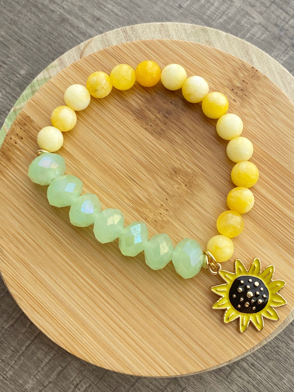 Sunflower Fields Single Beaded Bracelet