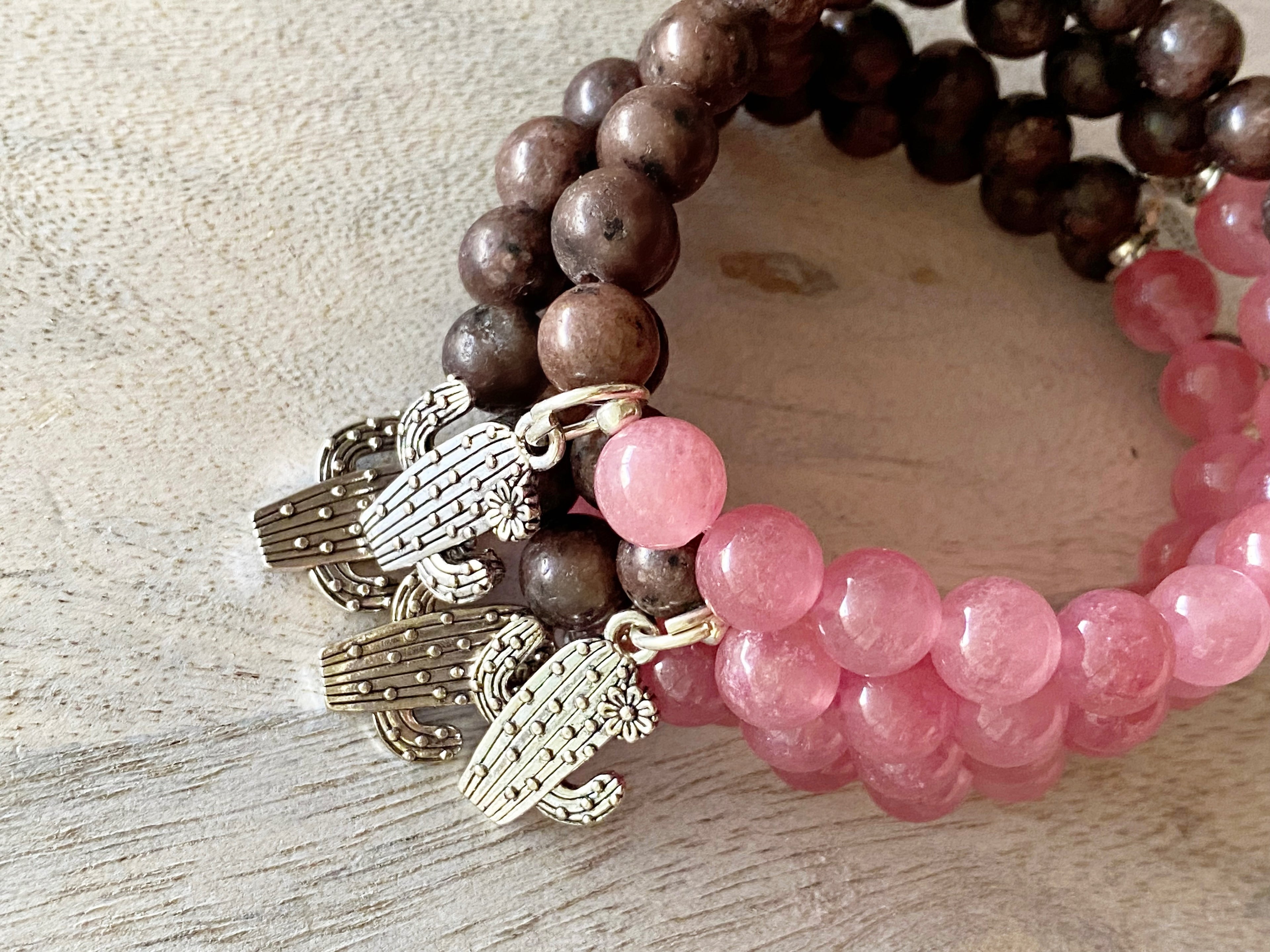 Desert Rose Single Beaded Bracelet