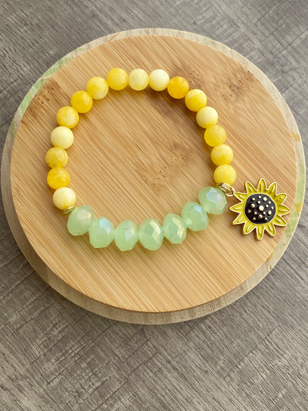 Sunflower Fields Single Beaded Bracelet