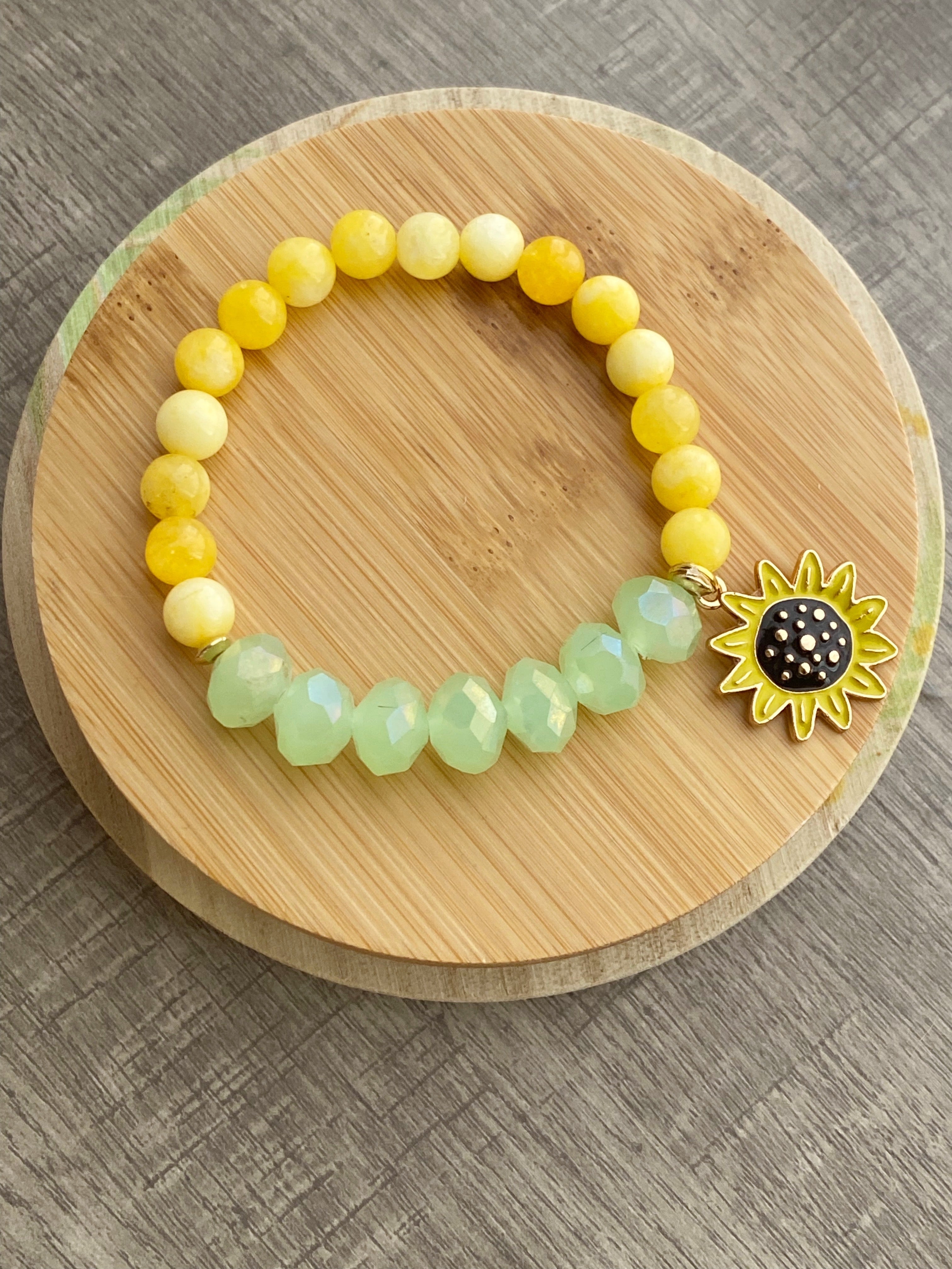 Sunflower Fields Single Beaded Bracelet
