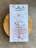Butterfly Kisses Rose Quartz Lariat Necklace