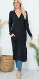 Free Falling Long Cardigan Black