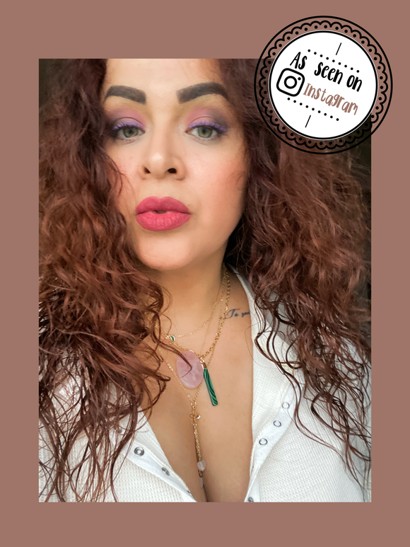 Butterfly Kisses Rose Quartz Lariat Necklace