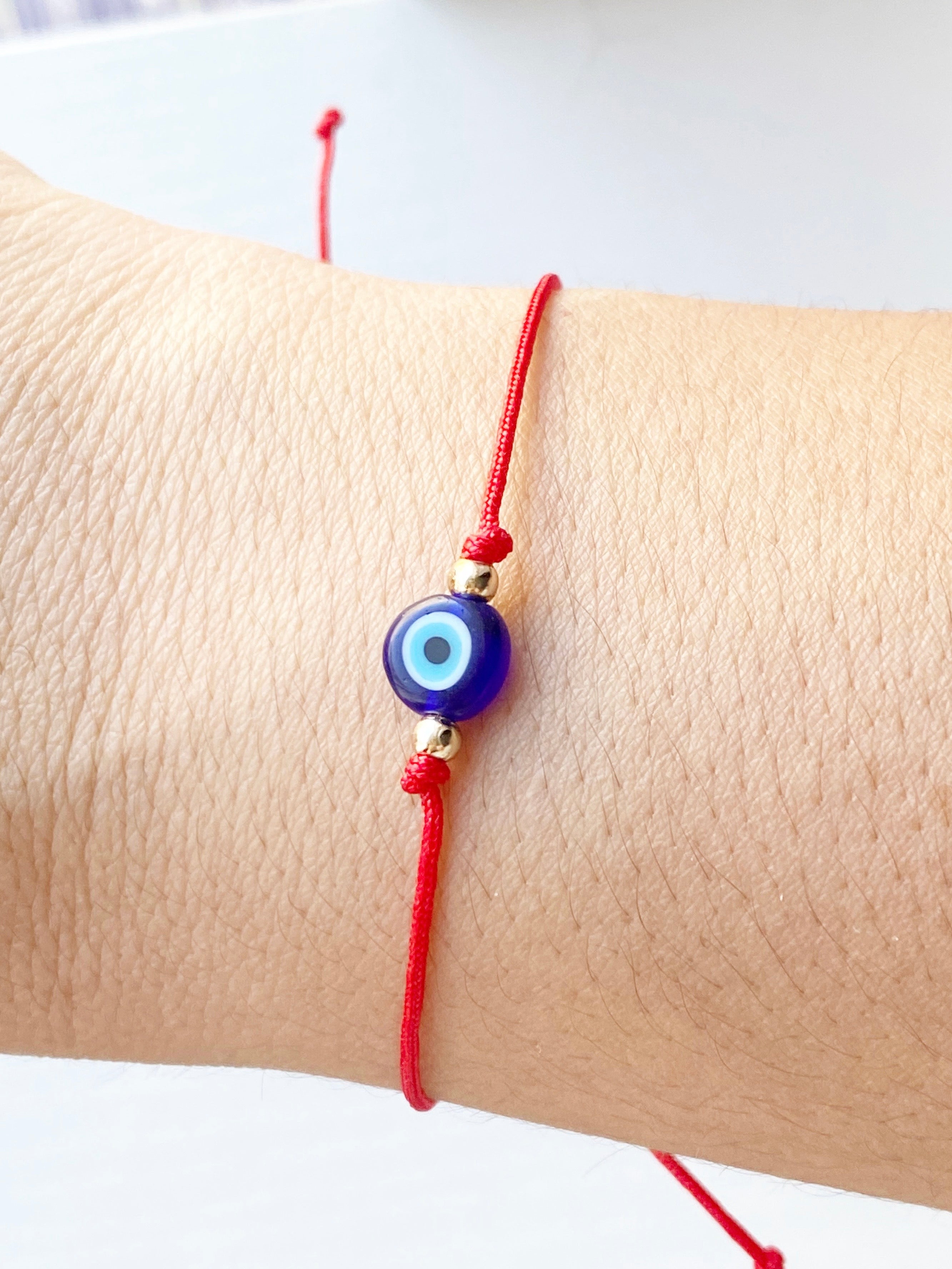 Dainty Red String Evil Eye Bracelet