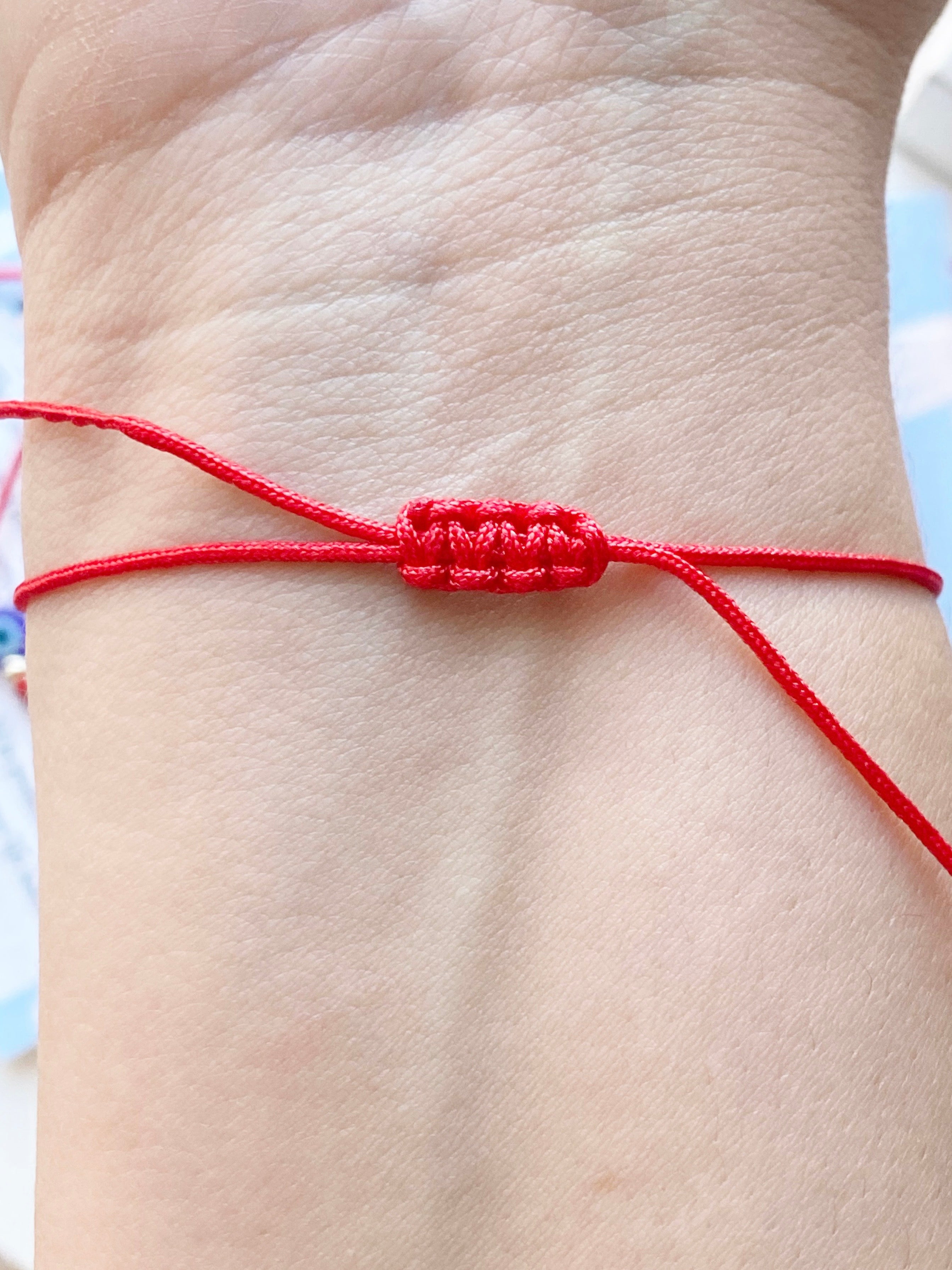 Dainty Red String Evil Eye Bracelet