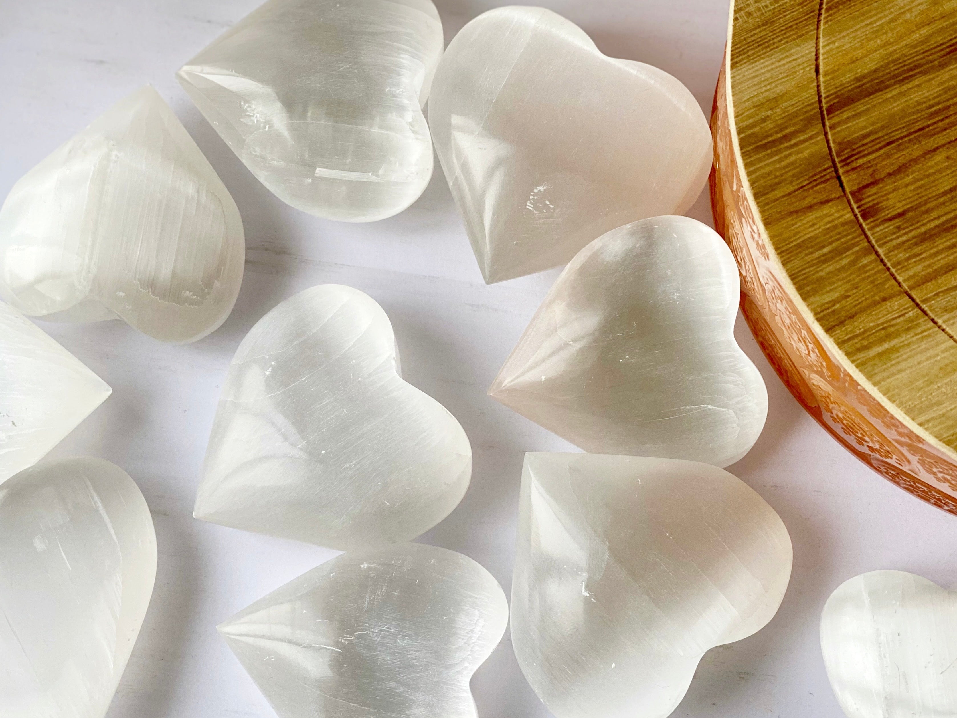 Selenite Puffy Heart