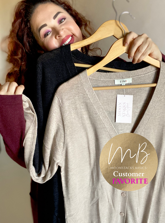 Free Falling Long Cardigan Black