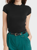 Lolita Ribbed Fabric Top Black