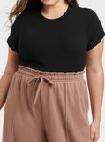 Lolita Ribbed Fabric Top Black